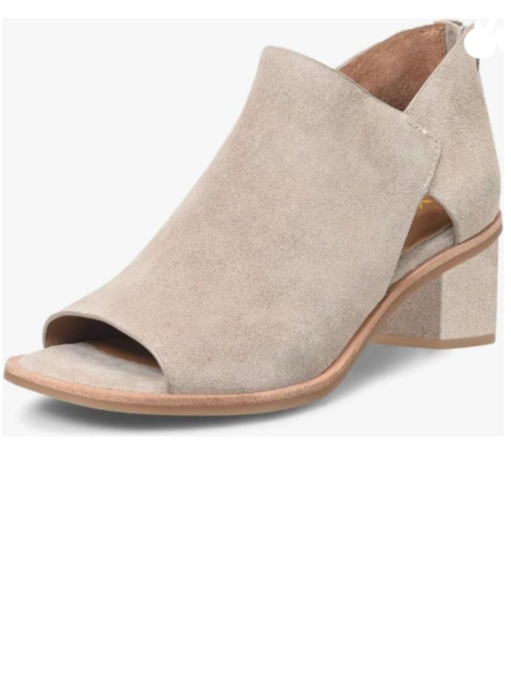 YDN Beige Peep Toe Low Chunky Heels Back Zipper Sandal Ankle Boots Comfy Shoes